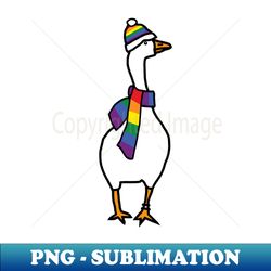 goose and rainbow pride flag hat and scarf - decorative sublimation png file