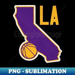 los angeles basketball state outline - artistic sublimation digital file
