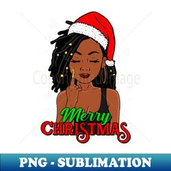 black women loc'd hair christmas african american santa hat - trendy sublimation digital download