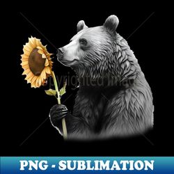 sunflower bear, bear with sunflower, bear with flowers - premium sublimation digital download