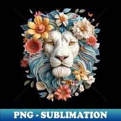 floral lion - aesthetic sublimation digital file