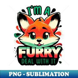 i'm a furry deal with it fun fox cute furry fursona fandom - decorative sublimation png file