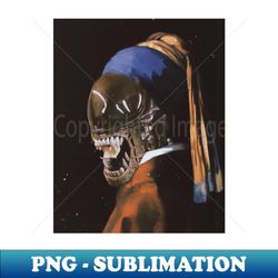 xenomorph xeno w the pearl earring art by cult class 1 - sublimation-ready png file