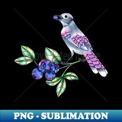 blue jay bird with blue berry - creative sublimation png download