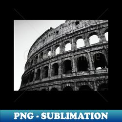 black and white colosseum rome italy photography - aesthetic sublimation digital file