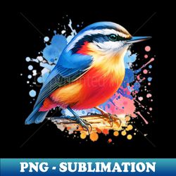 watercolor red breasted nuthatch 1 - exclusive png sublimation download