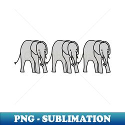 three baby elephants - instant sublimation digital download