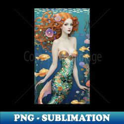 gustav klimt's oceanic odyssey inspired mermaid artistry - exclusive sublimation digital file