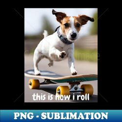 skater jack russell - trendy sublimation digital download