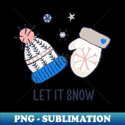 snow gloves and beanie - digital sublimation download file