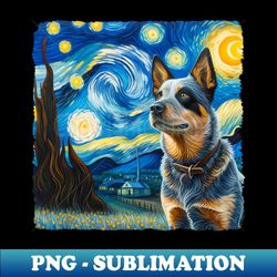 starry australian cattle dog portrait - pet portrait