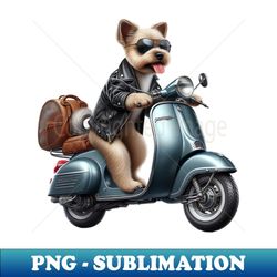 terrier dog out on the town - instant sublimation digital download