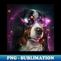 funky bernese - png transparent digital download file for sublimation