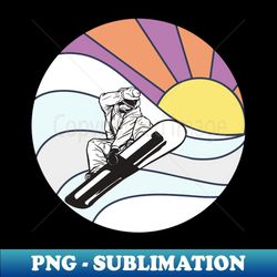 snowboard sunset - high-resolution png sublimation file