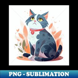 tricolor sitting cat - high-quality png sublimation download