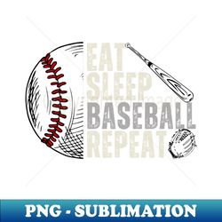 eat sleep baseball repeat funny baseball player - vintage sublimation png download
