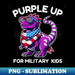 purple up for military kids month of military child t-rex - instant sublimation digital download