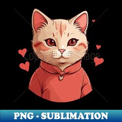 valentines cute cat sticker - exclusive sublimation digital file