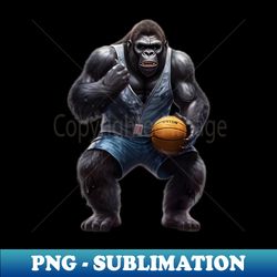 gorilla playing basketball sport holding ball monkey - elegant sublimation png download