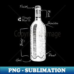 wine bottle anatomy - exclusive sublimation digital file