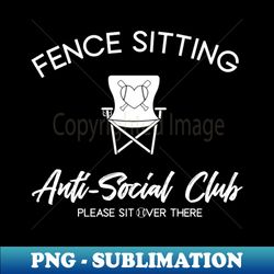 Funny Baseball Fence Sitting Anti-Social Club Please Sit Over There - Softball