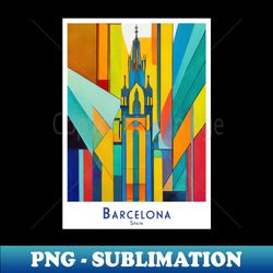 spain - vibrant barcelona church abstract art