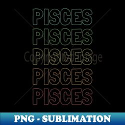 Pisces Name Pattern - Stylish Sublimation Digital Download