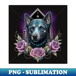 gothic australian cattle dog - retro png sublimation digital download