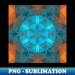 mosaic kaleidoscope flower blue and orange - creative sublimation png download