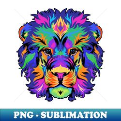 colorful lion head pop art style - exclusive png sublimation download