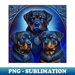 rottweiler trio - png transparent sublimation file