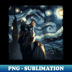 chausie starry night inspired - artistic cat