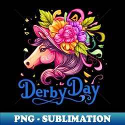 derby day flower horse - png sublimation digital download