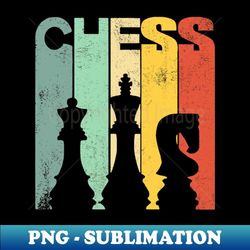 retro vintage chess players - instant sublimation digital download