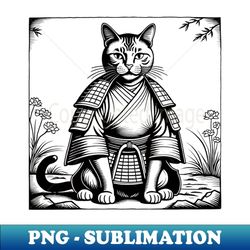 samurai japanese cat - premium png sublimation file