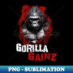 silverback gorilla gainz muscle ape distressed design - creative sublimation png download