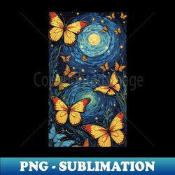 starry night wings van gogh's butterfly symphony - high-quality png sublimation download