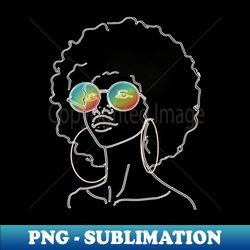 african american queen with colorful glasses portrait girl - stylish sublimation digital download