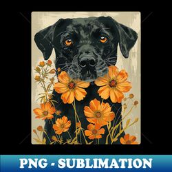 labrador retriever dog flowers photo art design for dog onwer - exclusive sublimation digital file