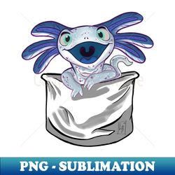 axolotl pocket cute blue - signature sublimation png file
