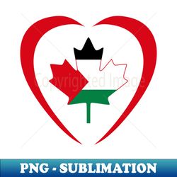 palestinian canadian multinational patriot flag (heart) - decorative sublimation png file