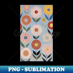 hilma's abstract blossoms whimsical floral harmony - png sublimation digital download