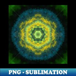 kaleidoscope smoke yellow green and blue pattern - premium sublimation digital download