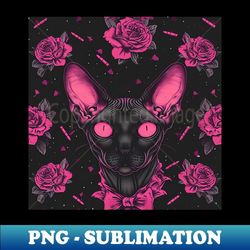 sphynx with pink eyes - aesthetic sublimation digital file