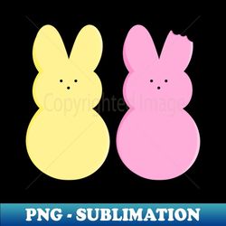 cute marshmallow peep bunnies with a missing ear - aesthetic sublimation digital file