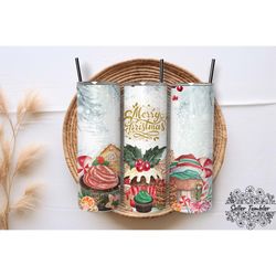 cupcake christmas, tumbler 20 oz warp png, skinny tumbler designs png