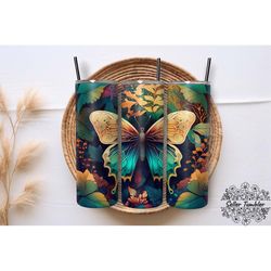 butterfly landscape 20 oz, tumbler 20 oz wrap png, skinny tumbler designs png