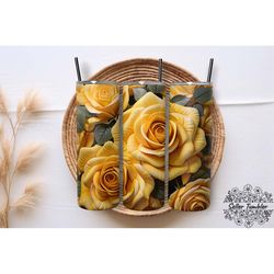 yellow roses flower seamless tumbler 20 oz wrap png, tumbler wraps, tumbler png, skinny clipart