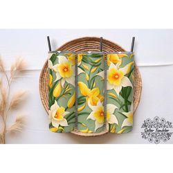 daffodil  tumbler 20 oz wrap png, tumbler wraps, tumbler png, skinny clipart