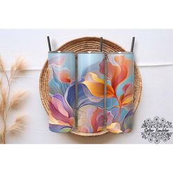 flowers sublimation design tumbler 20 oz wrap png, tumbler wraps, tumbler png, skinny clipart